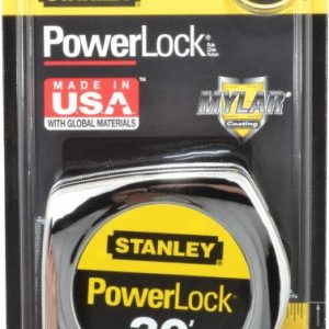 STANLEY Tape Measure: 30' Long, 1" Width, Yellow Blade 33-430
