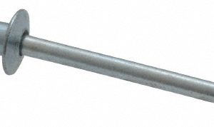 RIVETKING Open End Blind Rivet: Size 44, Dome Head, Steel Body, Steel Mandrel SBS44/P500