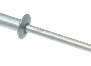 RIVETKING Open End Blind Rivet: Size 48, Dome Head, Steel Body, Steel Mandrel SBS48/P500