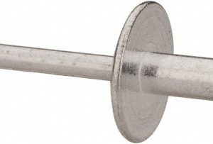 RIVETKING Open End Blind Rivet: Size 68, Large Flange Dome Head, Aluminum Body, Aluminum Mandrel ABA68LF/P500