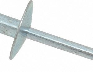 RIVETKING Open End Blind Rivet: Size 66, Large Flange Dome Head, Steel Body, Steel Mandrel SBS66LF/P500