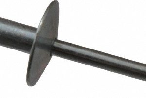 RIVETKING Open End Blind Rivet: Size 68, Large Flange Dome Head, Steel Body, Steel Mandrel SBS68LF/P500