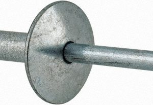 RIVETKING Open End Blind Rivet: Size 612, Large Flange Dome Head, Steel Body, Steel Mandrel SBS612LF/P500