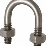 CHICAGO HARDWARE & FIXTURE Round U-Bolt: Without Mount Plate, 1/4-20 UNC, 5/8" Thread Length, for 3/8" Pipe, 3/4" Inside Width, Stainless Steel 50408-9
