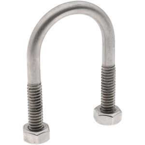 CHICAGO HARDWARE & FIXTURE Round U-Bolt: Without Mount Plate, 1/4-20 UNC, 1" Thread Length, for 3/4" Pipe, 1.13" Inside Width, Stainless Steel 50420-1