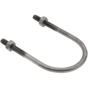 CHICAGO HARDWARE & FIXTURE Round U-Bolt: Without Mount Plate, 1/4-20 UNC, 1-3/8" Thread Length, for 1-1/2" Pipe, 2" Inside Width, Stainless Steel 50435-5