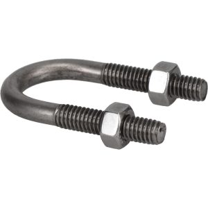 CHICAGO HARDWARE & FIXTURE Round U-Bolt: Without Mount Plate, 5/16-18 UNC, 1-3/8" Thread Length, for 1/2" Pipe, 1" Inside Width, Stainless Steel 50438-6