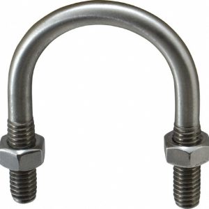 CHICAGO HARDWARE & FIXTURE Round U-Bolt: Without Mount Plate, 5/16-18 UNC, 1" Thread Length, for 1" Pipe, 1-1/2" Inside Width, Stainless Steel 50450-8