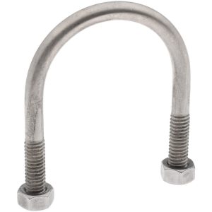 CHICAGO HARDWARE & FIXTURE Round U-Bolt: Without Mount Plate, 5/16-18 UNC, 1" Thread Length, for 1-1/2" Pipe, 2" Inside Width, Stainless Steel 50459-1