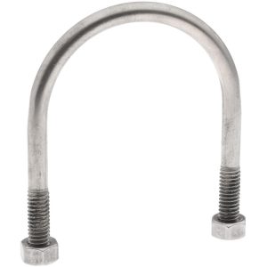 CHICAGO HARDWARE & FIXTURE Round U-Bolt: Without Mount Plate, 5/16-18 UNC, 1" Thread Length, for 2" Pipe, 2-1/2" Inside Width, Stainless Steel 50465-2