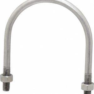 CHICAGO HARDWARE & FIXTURE Round U-Bolt: Without Mount Plate, 5/16-18 UNC, 1" Thread Length, for 2-1/2" Pipe, 3" Inside Width, Stainless Steel 50471-3