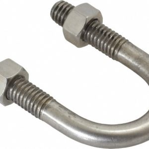 CHICAGO HARDWARE & FIXTURE Round U-Bolt: Without Mount Plate, 3/8-16 UNC, 1-1/4" Thread Length, for 3/4" Pipe, 1-1/4" Inside Width, Stainless Steel 50477-5