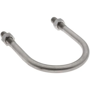CHICAGO HARDWARE & FIXTURE Round U-Bolt: Without Mount Plate, 1/2-13 UNC, 1-1/2" Thread Length, for 3" Pipe, 3-1/2" Inside Width, Stainless Steel 50500-0