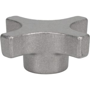 VALUE COLLECTION Lobed Knob: 3" Head Dia, 4-Point, Aluminum 17007
