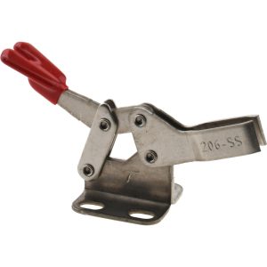 DE-STA-CO Manual Hold-Down Toggle Clamp: Horizontal, 100.00 lb Capacity, U-Bar, Flanged Base 206-SS
