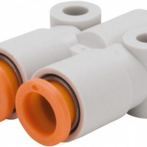 SMC PNEUMATICS Push-to-Connect Push-to-Connect Fitting: Y Connector, 5/32" OD KQ2U03-00A