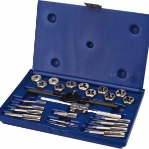 IRWIN Tap & Die Set: 1/8-28 to 1/8-28 Taps, 1/8-28 to 1/8-28 Dies, BSP, Metric Coarse & Metric Fine 26313