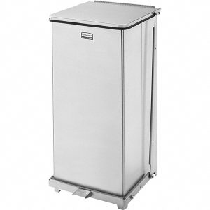 RUBBERMAID Defenders Biohazard Steel Trash Can, Step-On, 13 Gal, Stainless Steel, Hospital/Doctor's Office/Healthcare Facilities FGST24SSPL