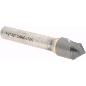 HERTEL Countersink: 1/2" Head Dia, 82.00 deg Included Angle, 1 Flute, Solid Carbide, Right Hand Cut 331-006560