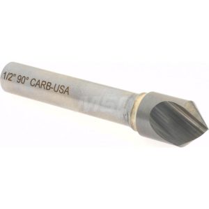 HERTEL Countersink: 1/2" Head Dia, 90.00 deg Included Angle, 1 Flute, Solid Carbide, Right Hand Cut 331-006570