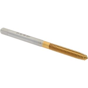 HERTEL Thread Forming Tap: #6-32 UNC, 2B Class of Fit, Plug Chamfer, High-Speed Steel, Titanium Nitride Finish K010330AS25