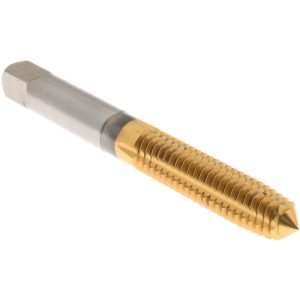 HERTEL Thread Forming Tap: 5/16-18 UNC, 2B Class of Fit, Plug Chamfer, High-Speed Steel, Titanium Nitride Finish K010377AS25