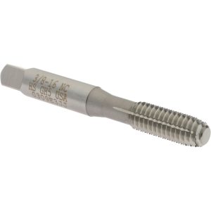 HERTEL Thread Forming Tap: 3/8-16 UNC, 2B Class of Fit, Bottoming Chamfer, High-Speed Steel, Bright/Uncoated Finish K010390AS
