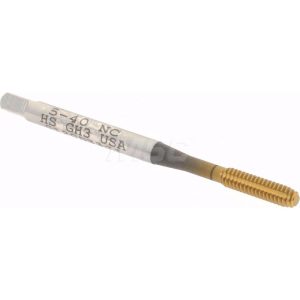 HERTEL Thread Forming Tap: #5-40 UNC, 2B & 3B Class of Fit, Bottoming Chamfer, High-Speed Steel, Titanium Nitride Finish K010323AS25