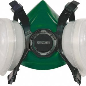 GERSON Half Facepiece Respirator with Cartridge: Medium, Thermoplastic Elastomer, Permanently Attached 8211