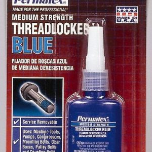 PERMATEX Threadlocker: Blue, Liquid, 10 mL, Bottle 24210