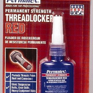 PERMATEX Threadlocker: Red, Liquid, 10 mL, Bottle 26210