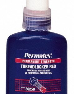 PERMATEX Threadlocker: Red, Liquid, 50 mL, Bottle 26250