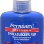 PERMATEX Threadlocker: Red, Liquid, 50 mL, Bottle 27150