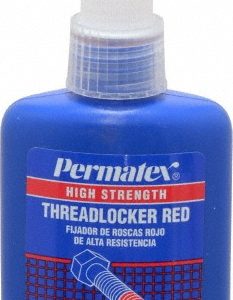 PERMATEX Threadlocker: Red, Liquid, 50 mL, Bottle 27150