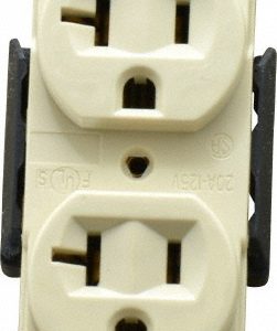COOPER WIRING DEVICES Straight Blade Duplex Receptacle: NEMA 5-20R, 20 Amps, Self-Grounding AH5362V