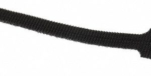 SPEEDTECH Cable Tie: 6" Long, Black, Nylon & Polyethylene, Hook & Loop Strap SW.75X6BK