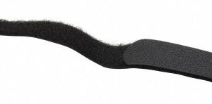 SPEEDTECH Cable Tie: 12" Long, Black, Nylon, Hook & Loop Strap SWD.75X12BK-10
