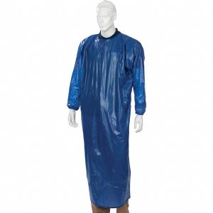 ANSELL Disposable & Chemical-Resistant Apron: Fats, Grease & Oils-Resistant, Size X-Large, 8.0000 mil Thick, Blue 950193