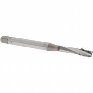 OSG Spiral Flute Tap: M6x1, Metric Coarse, 3 Flute, Bottoming Chamfer, 6H Class of Fit, Vanadium High-Speed Steel, TiCN Finish 1311300508