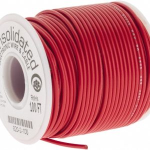 CONSOLIDATED ELECTRONIC WIRE & 20 AWG, 10 Strand, 100' OAL, Tinned Copper Hook Up Wire 820-2-100