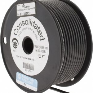 CONSOLIDATED ELECTRONIC WIRE & 12 AWG, 65 Strand, 100' OAL, Tinned Copper Hook Up Wire 892-0-100