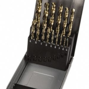 PRECISION TWIST DRILL Drill Bit Set: Jobber Length Drill Bits, 15 Pc, 135 &deg;, Cobalt 5995524