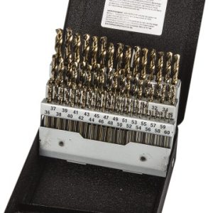 PRECISION TWIST DRILL Drill Bit Set: Screw Machine Length Drill Bits, 60 Pc, 135 &deg;, Cobalt 5995667
