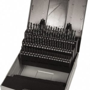 PRECISION TWIST DRILL Drill Bit Set: Jobber Length Drill Bits, 60 Pc, 118 &deg;, High Speed Steel 5995674
