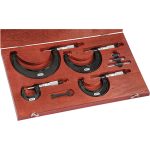 STARRETT Mechanical Outside Micrometer Set: 4 Pc, 0 to 4" Measurement 68041