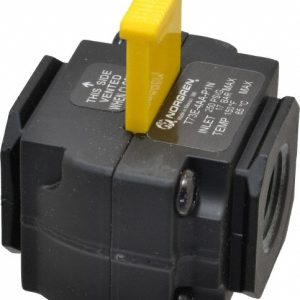 NORGREN Lock-Out Air Valve: Slide Actuator, 2 Position, 1/2" Inlet, 1/2" Outlet, NPT Thread T73E-4AA-P1N