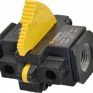 NORGREN Lock-Out Air Valve: Slide Actuator, 2 Position, 1/2" Inlet, 1/2" Outlet, NPT Thread T74E-4AA-P1N