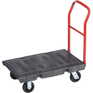 RUBBERMAID Heavy Duty Platform Truck, 24" x 36", 6" TPR Casters, 1000 lb. Capacity, Black FG440300BLA