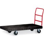 RUBBERMAID Heavy Duty Platform Truck, 24" x 48", 8" TPR Casters, 2000 lb. Capacity, Black FG443600BLA