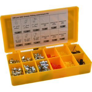 PRO-LUBE 100 Piece, Inch, Box Plastic Steel Grease Fitting Set GFTGC/KITSAE100